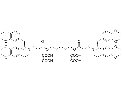 (1R,1'R)-2,2'-(3,11-Dioxo-4,10-dioxatridecamethylene)-bis-(1,2,3,4-tetrahydro-6,7-dimethoxy-1-veratrylisoquindline)-dioxalate